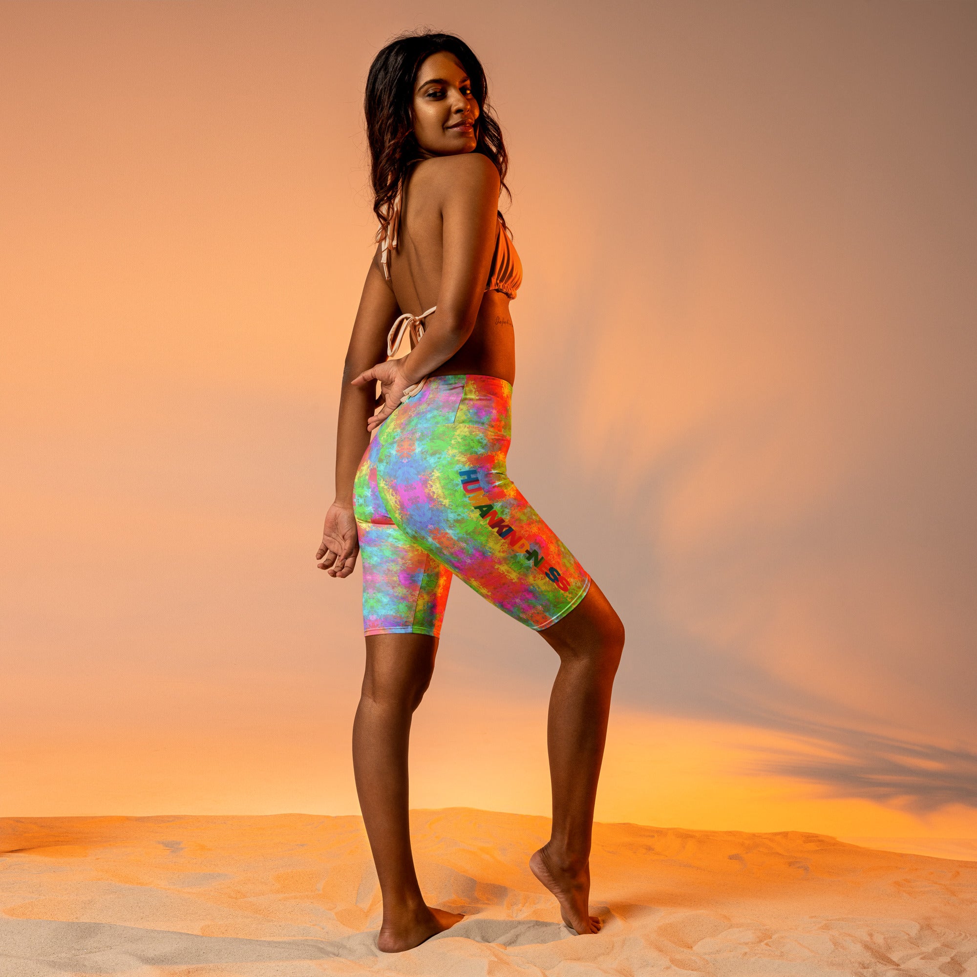 Rainbow biker clearance short set