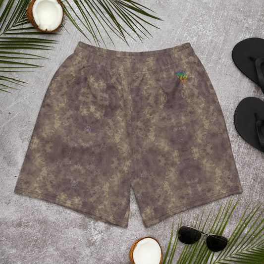 Abstract Brown Athletic Shorts