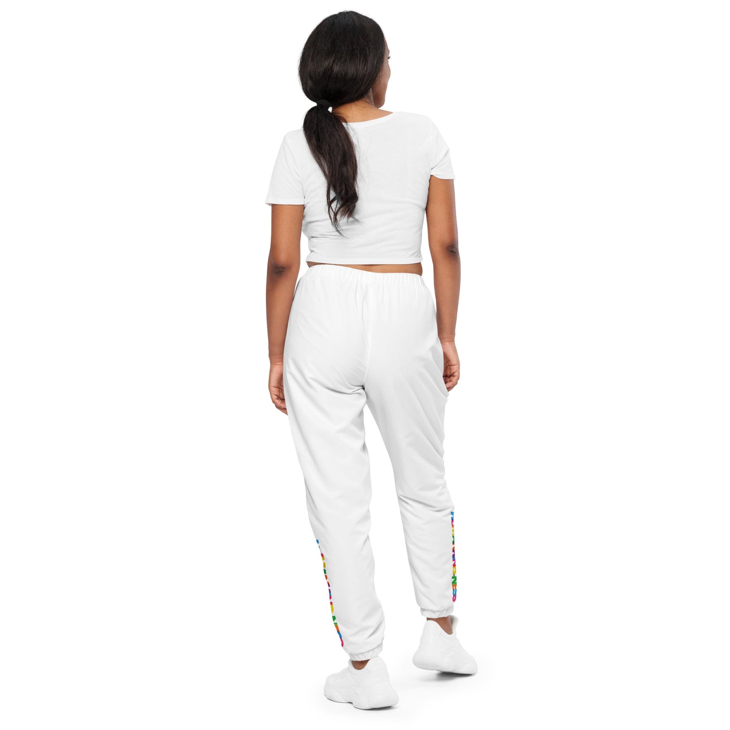 HUMANKIND-NESS White Track Pants