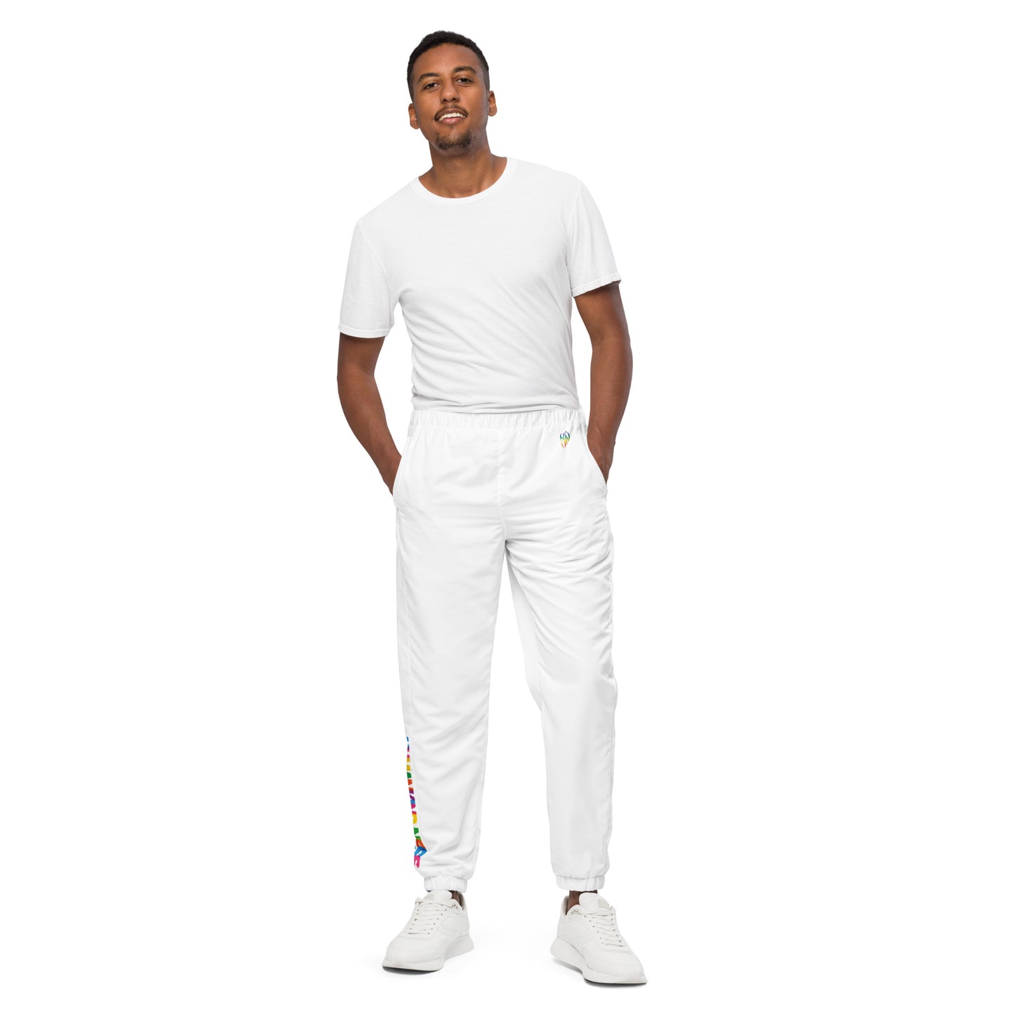 HUMANKIND-NESS White Track Pants