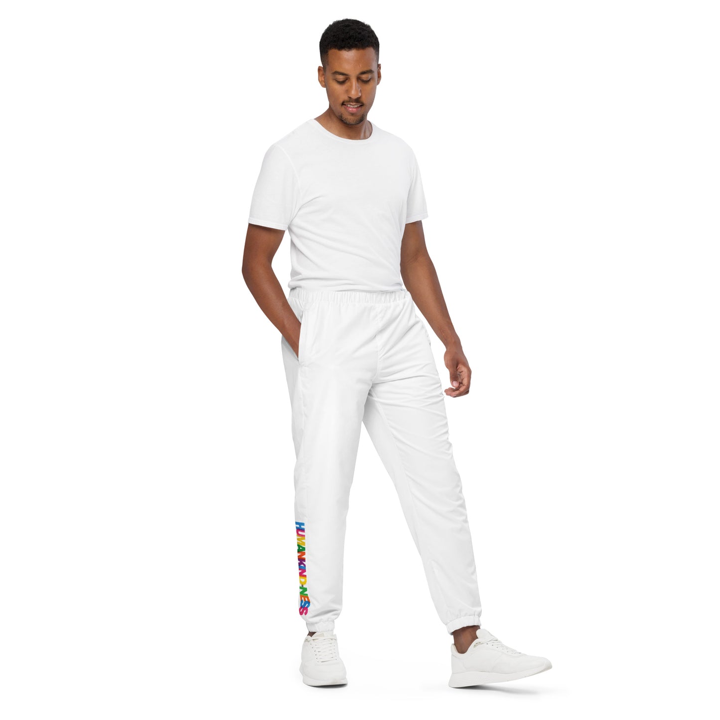 HUMANKIND-NESS White Track Pants