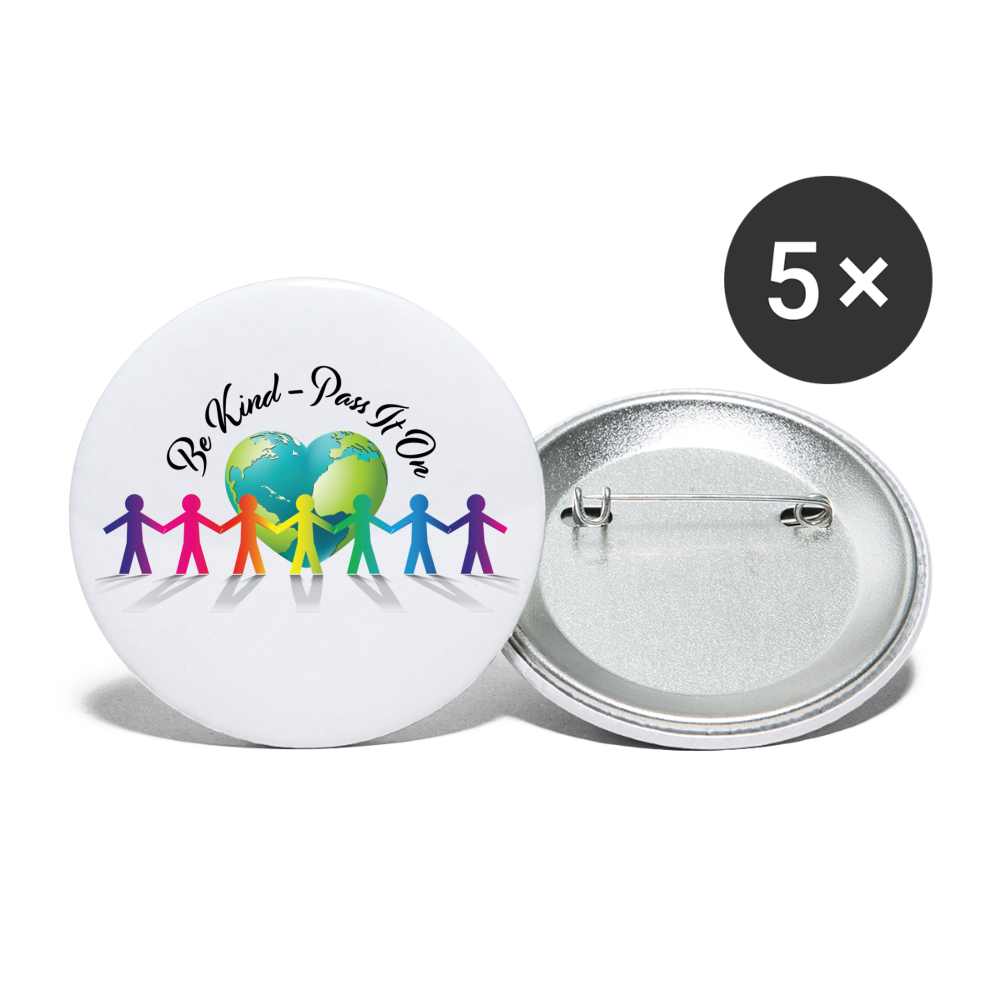 Be Kind Large Buttons (5-pack) - white