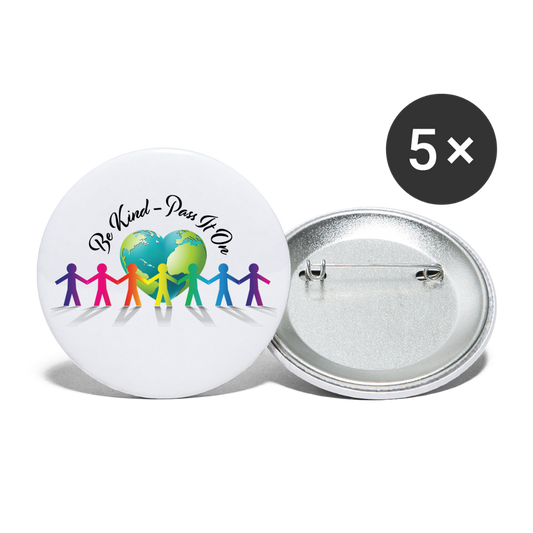 Be Kind Large Buttons (5-pack) - white