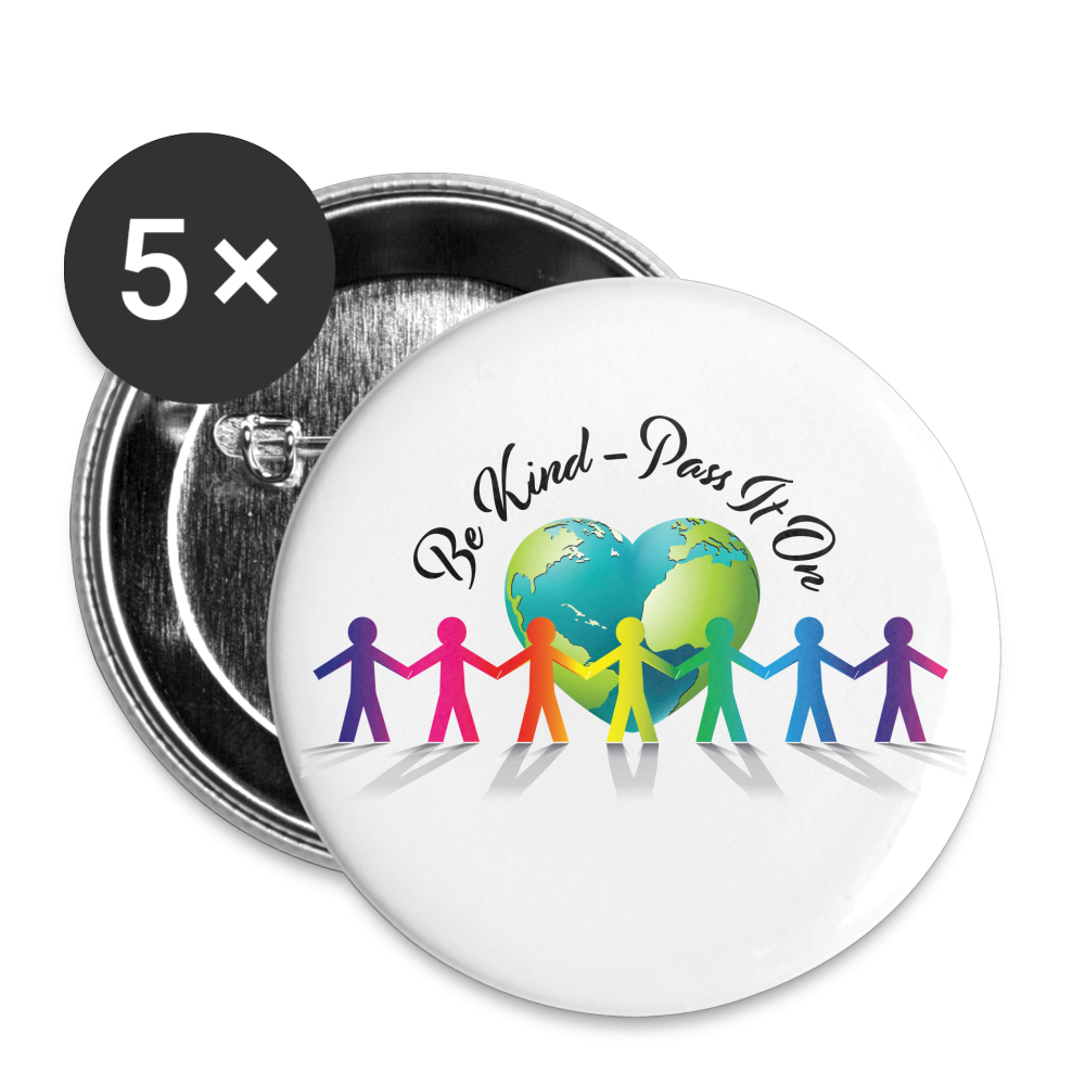 Be Kind Large Buttons (5-pack) - white